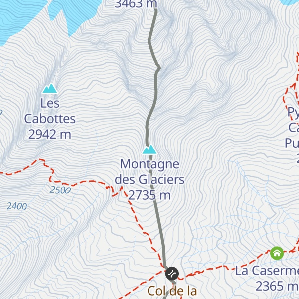 Map of Montagne des Glaciers