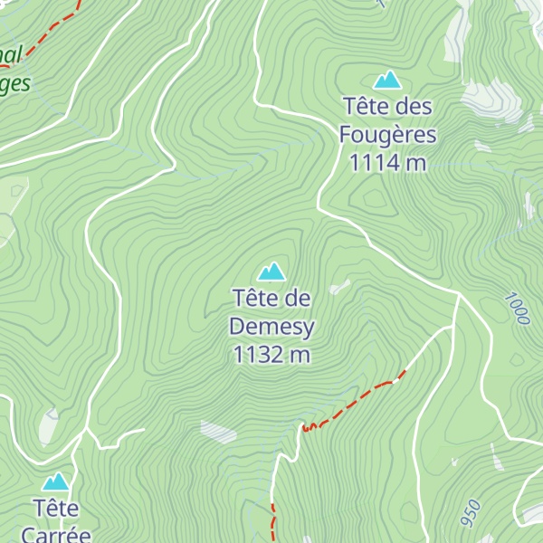 Map of Tête de Demesy