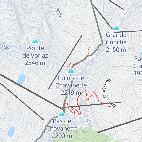 Map of Pointe de Chavanette