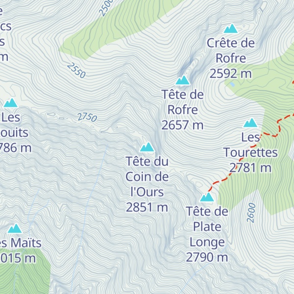 Map of Tête du Coin de l'Ours