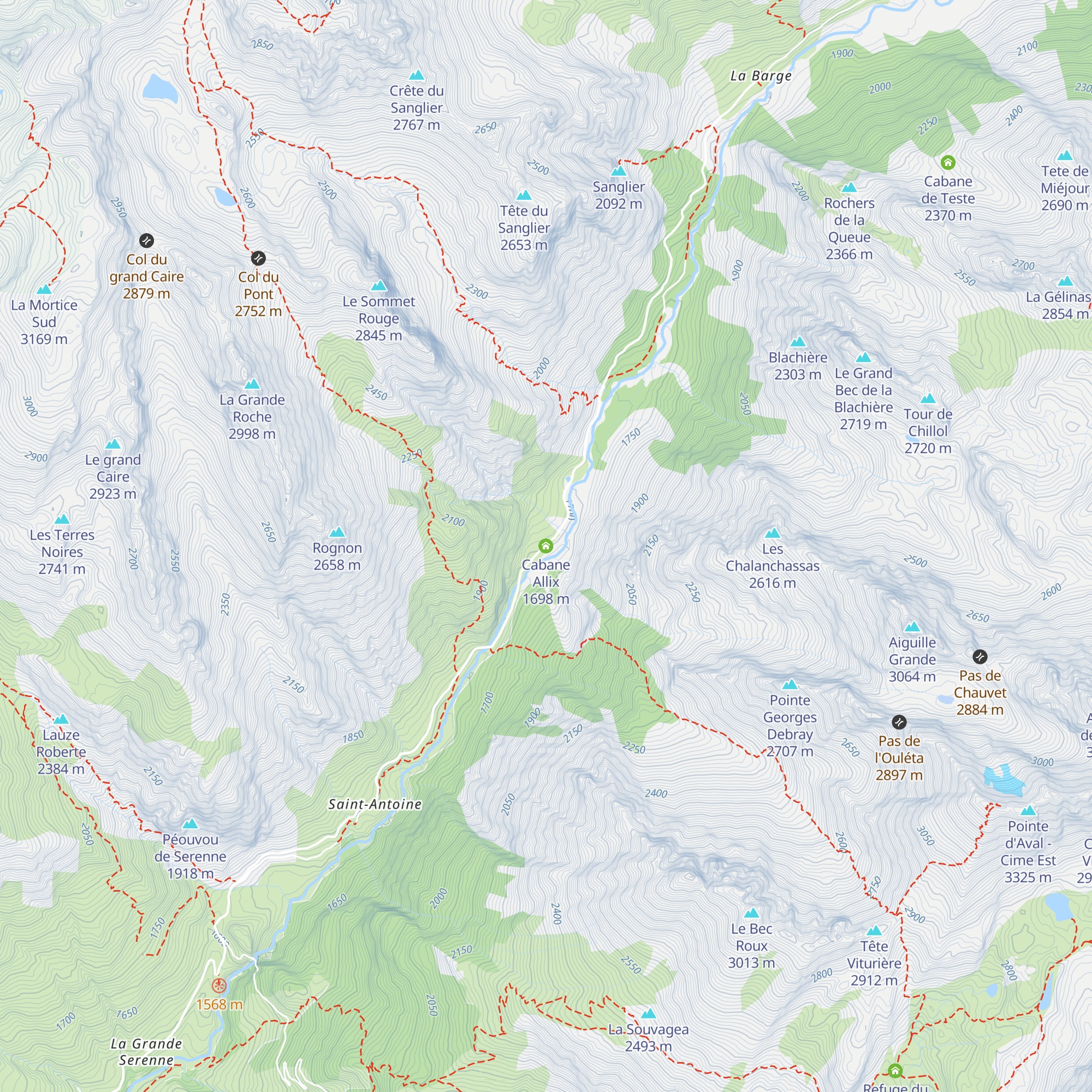 Cabane Allix map