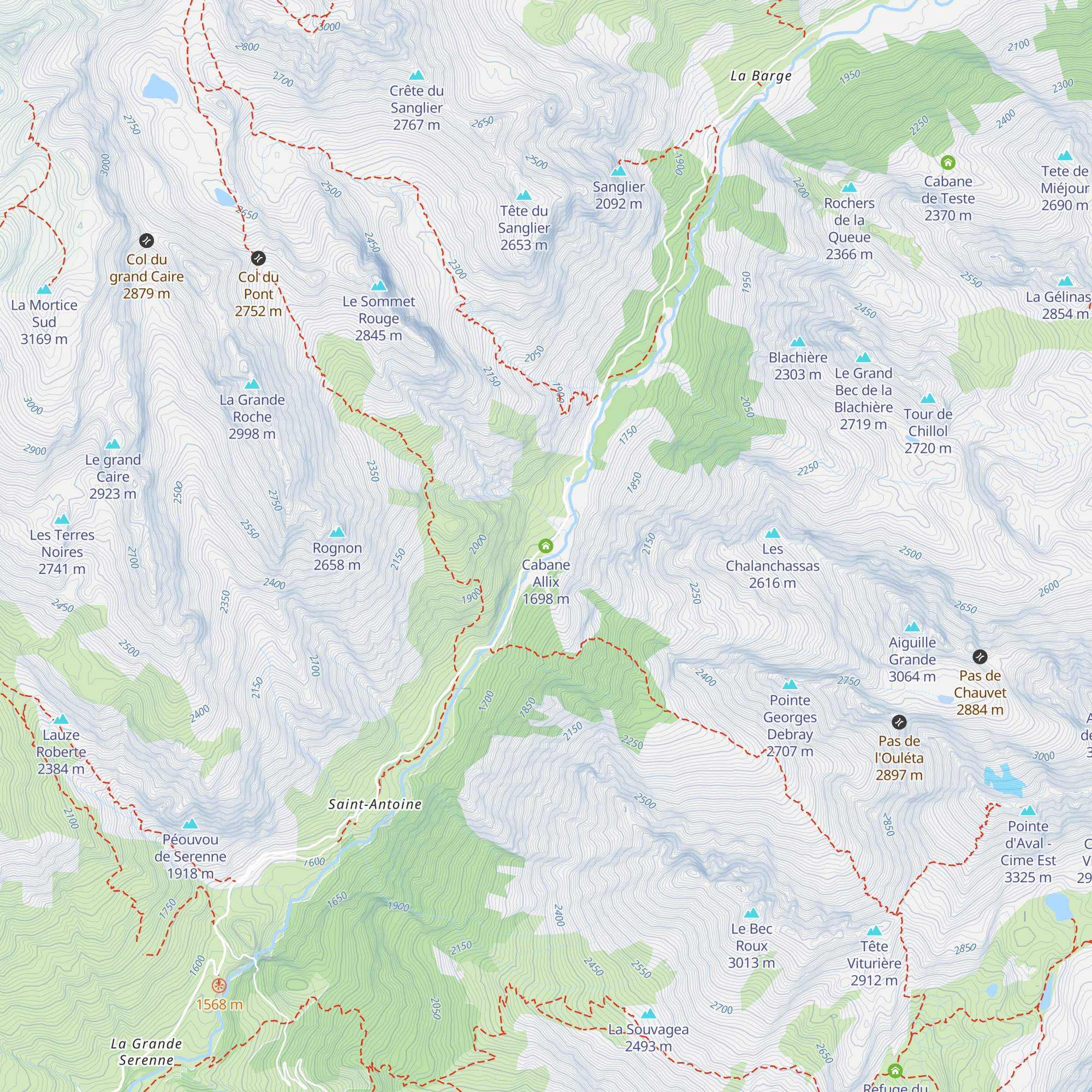 Cabane Allix map
