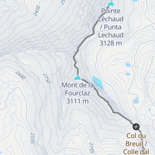 Map of Mont de la Fourclaz