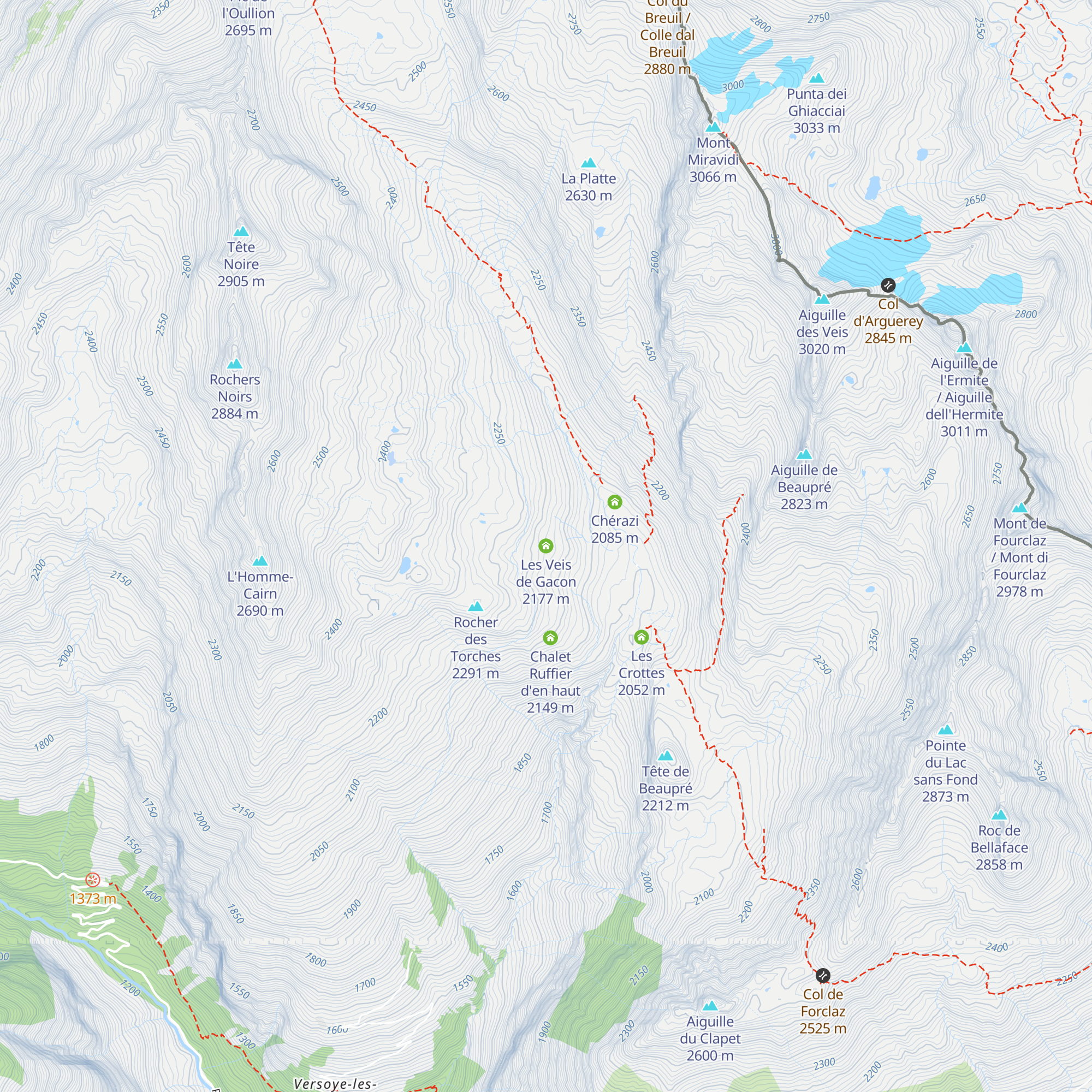 Les Veis de Gacon map