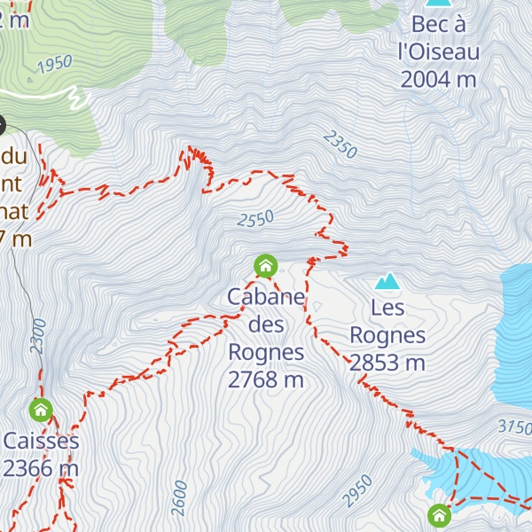 Map of Cabane des Rognes