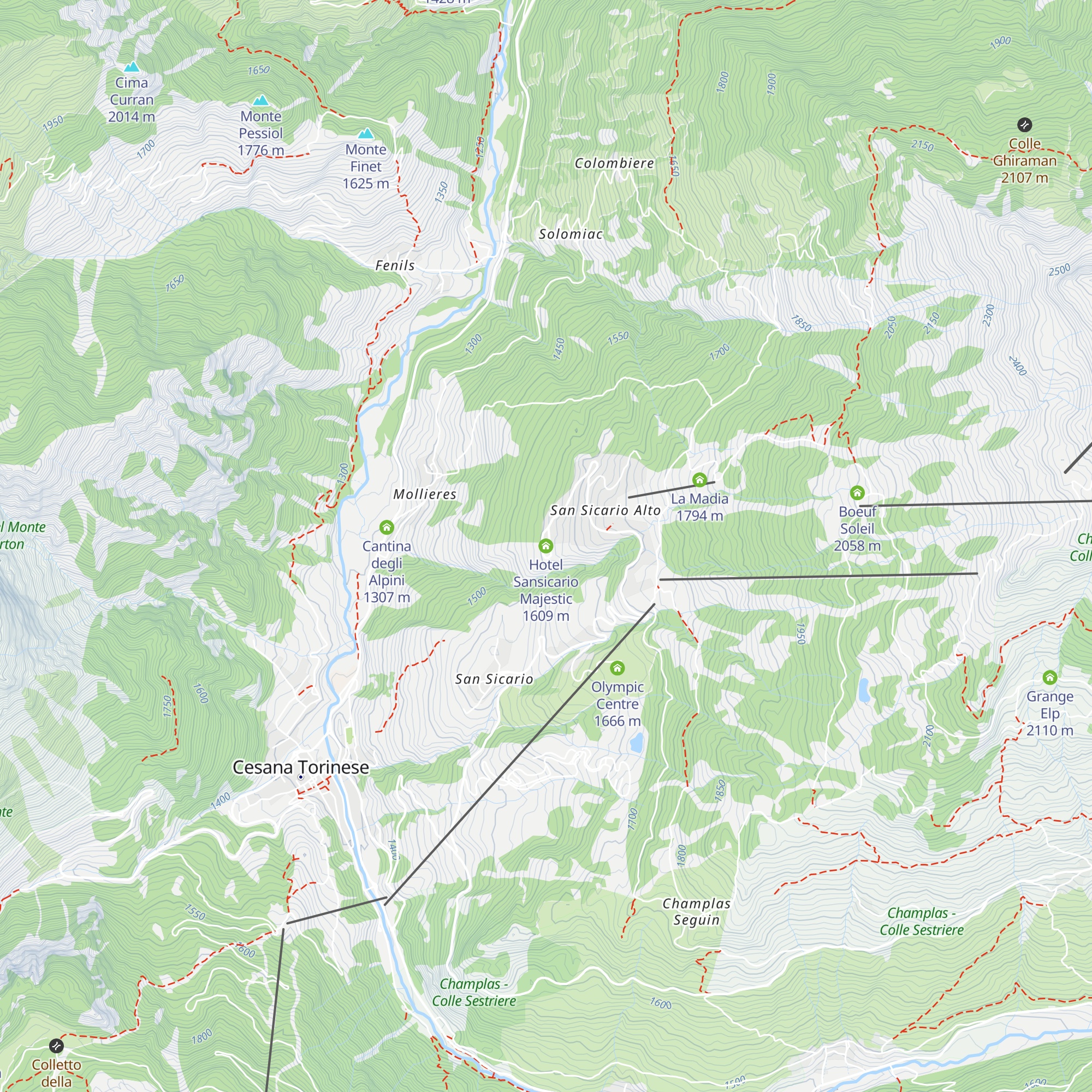 Hotel Sansicario Majestic map