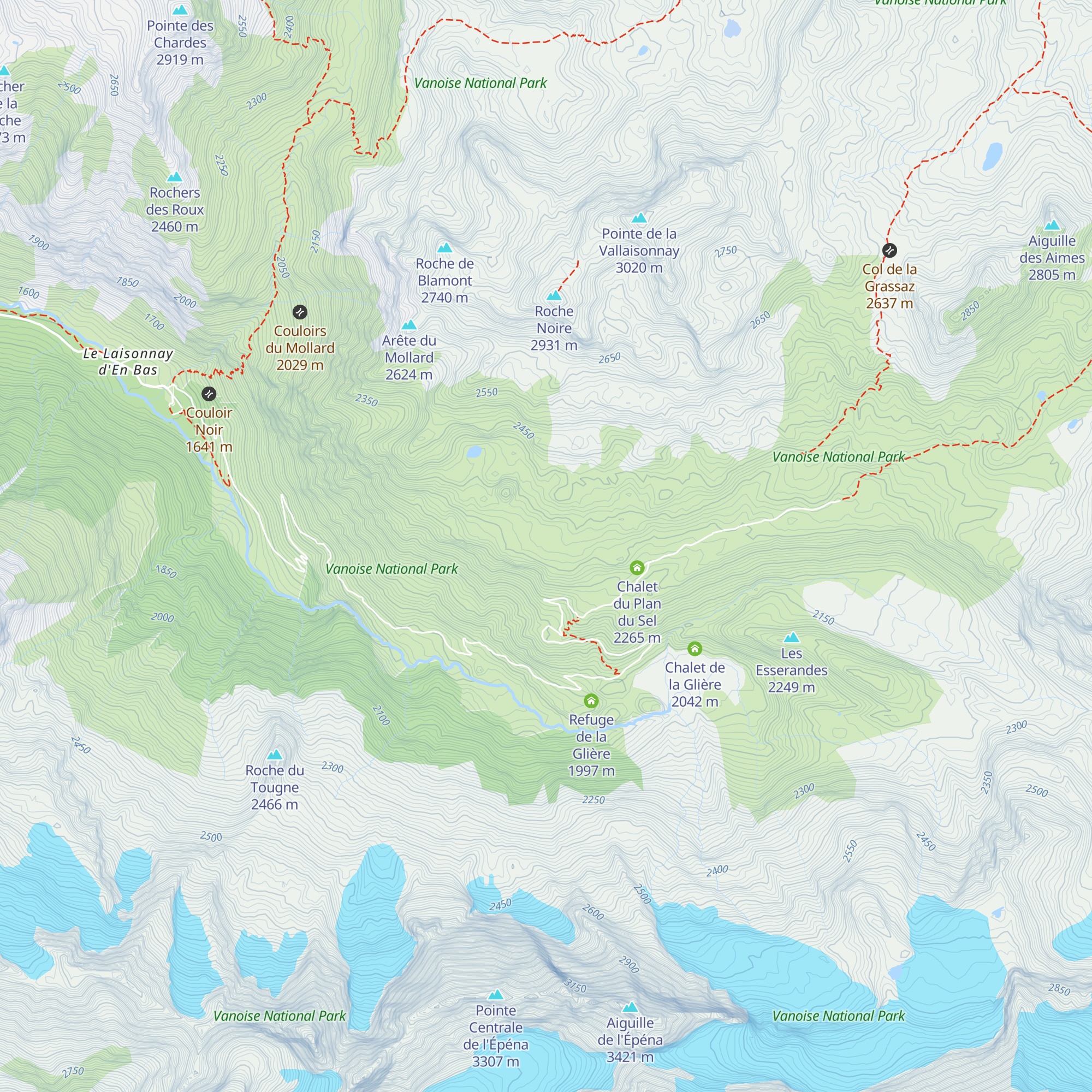Chalet des barmés map