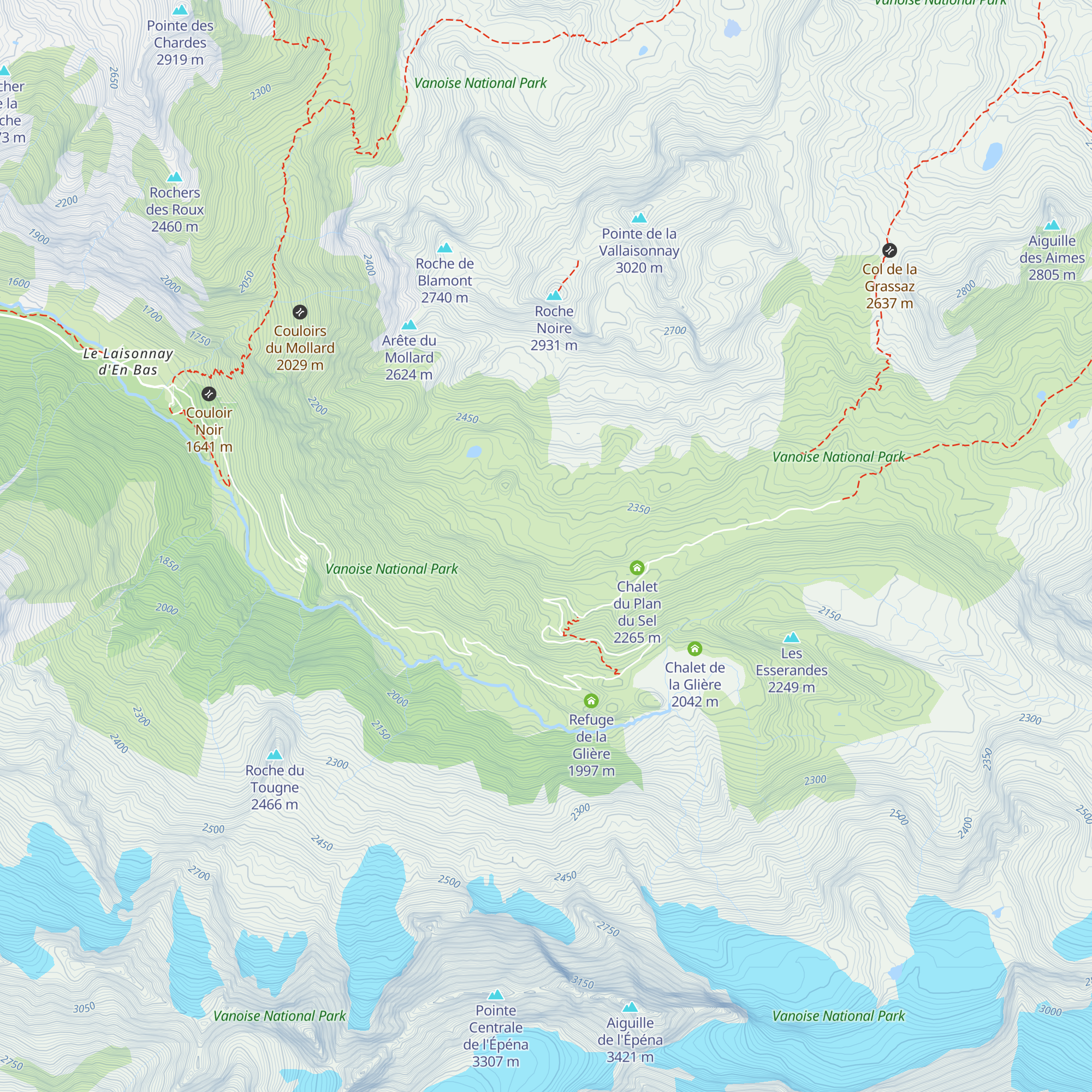 Chalet des barmés map