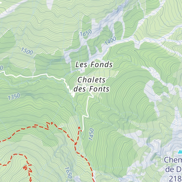 Map of Refuge des Fonts