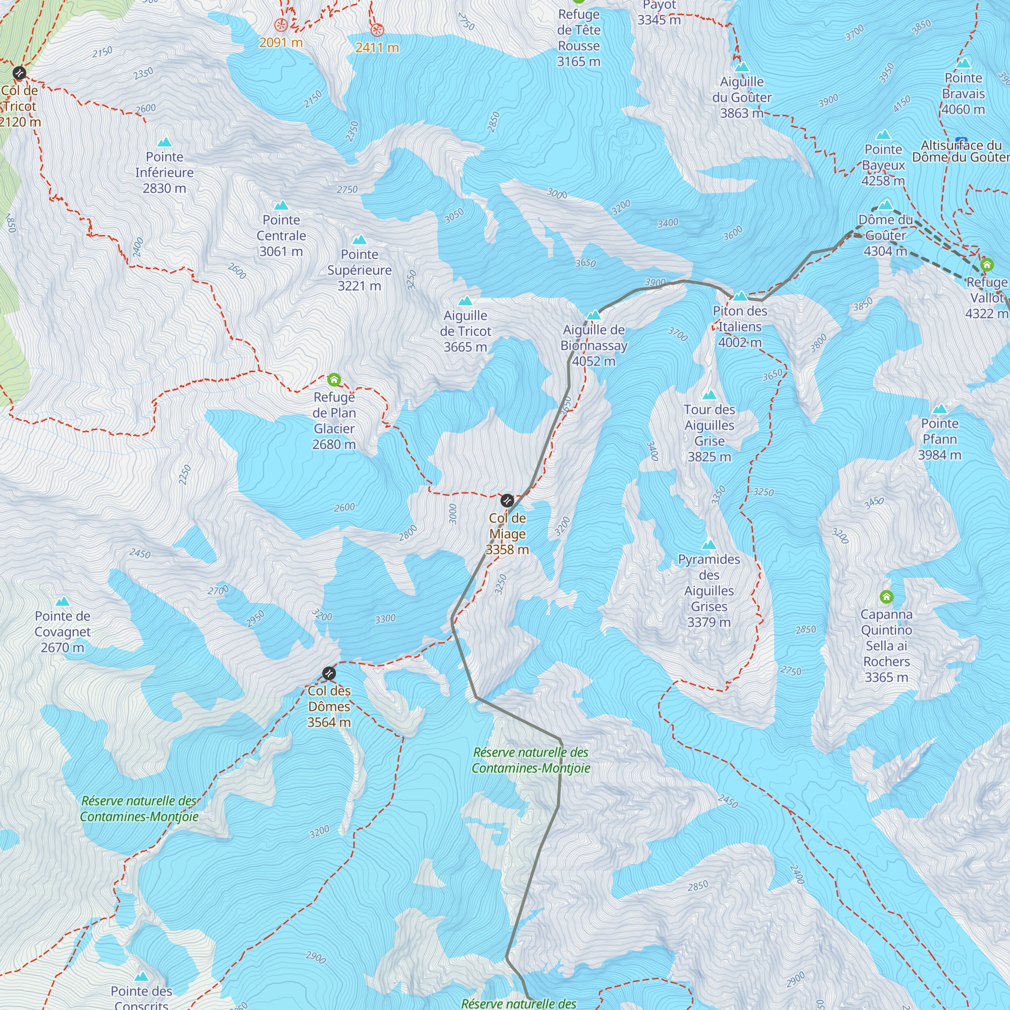 Ancien refuge Durier map