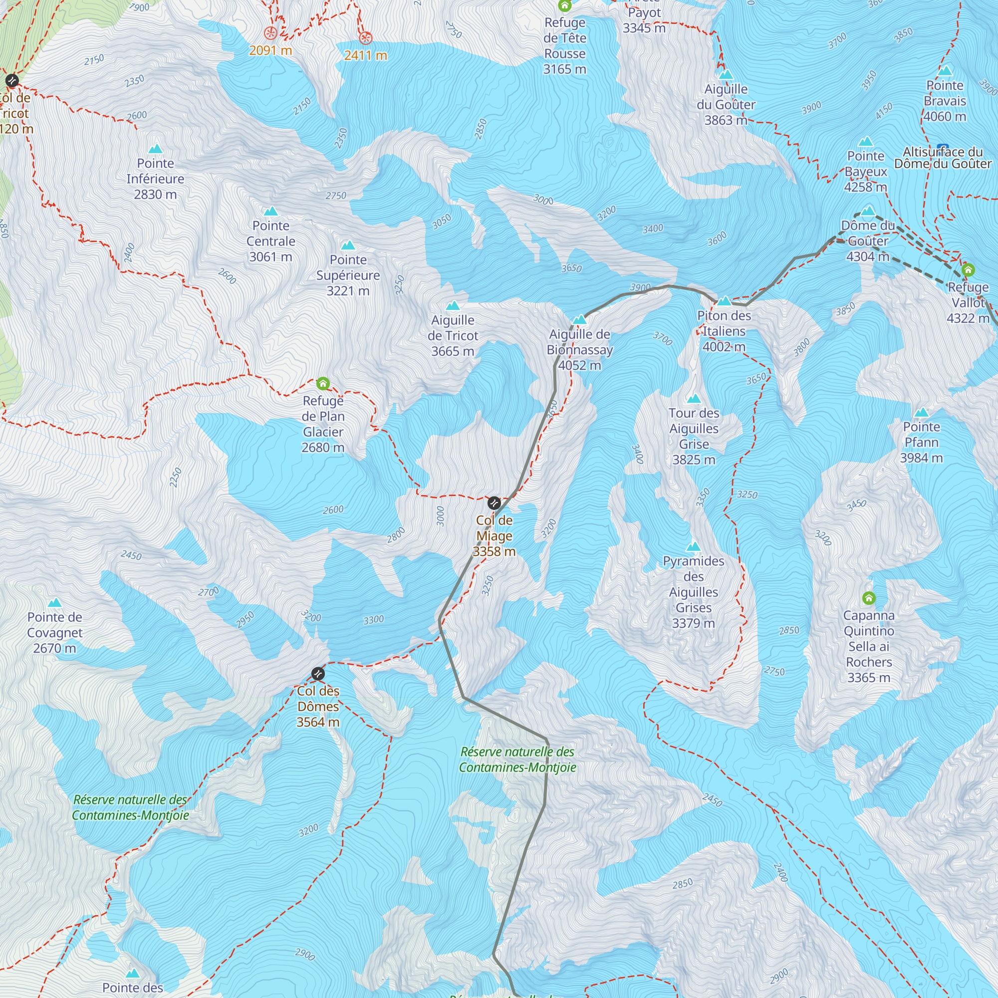Refuge Durier map