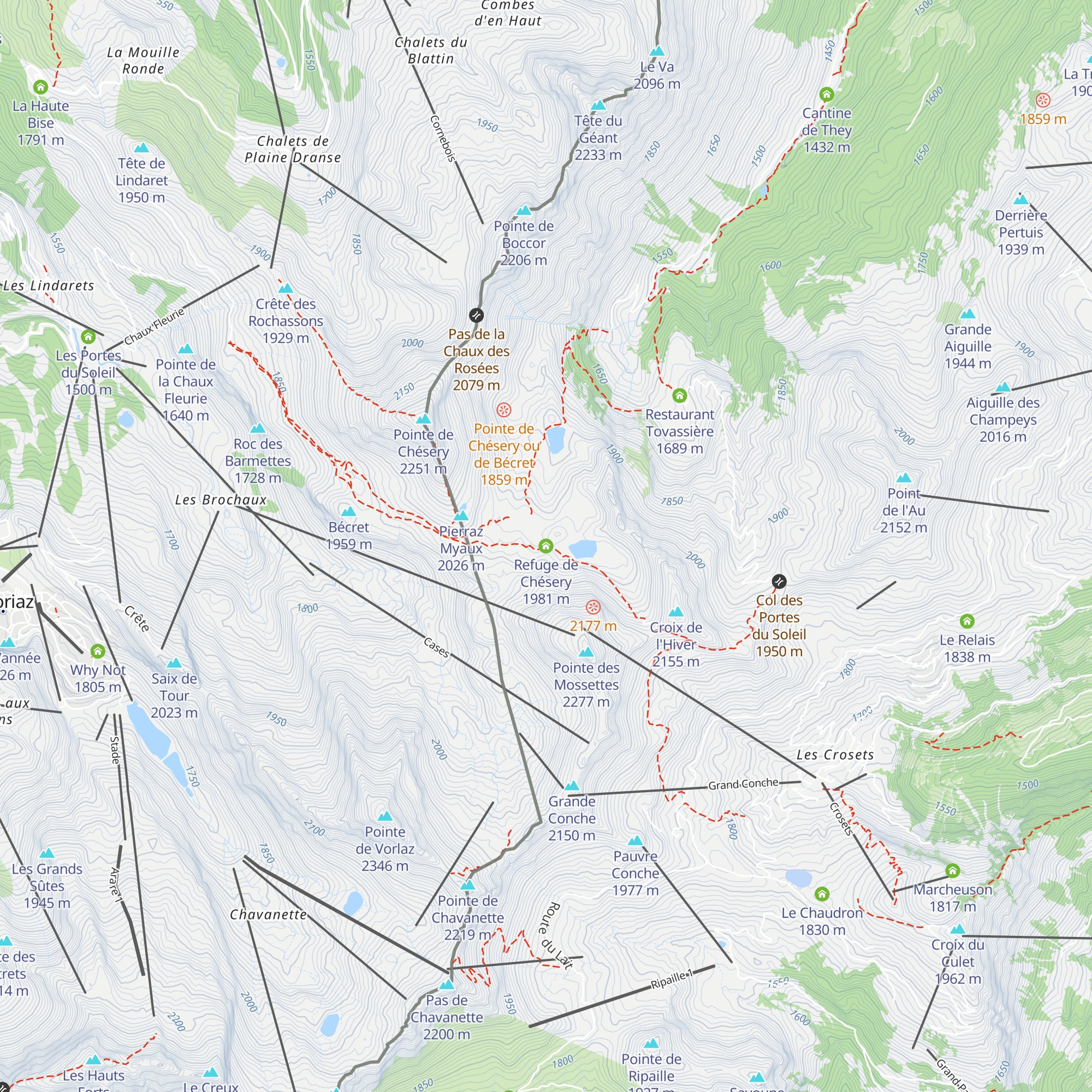 Refuge de Chésery map