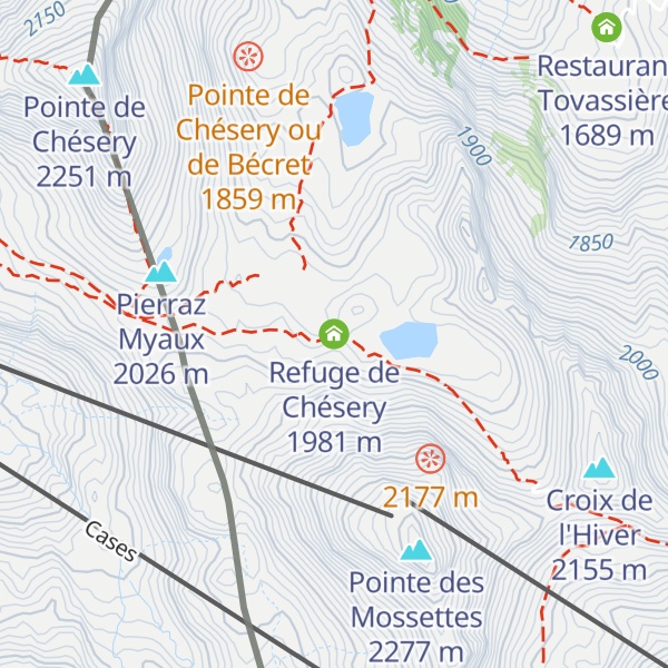 Map of Refuge de Chésery