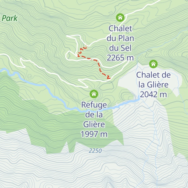 Map of Refuge de la Glière