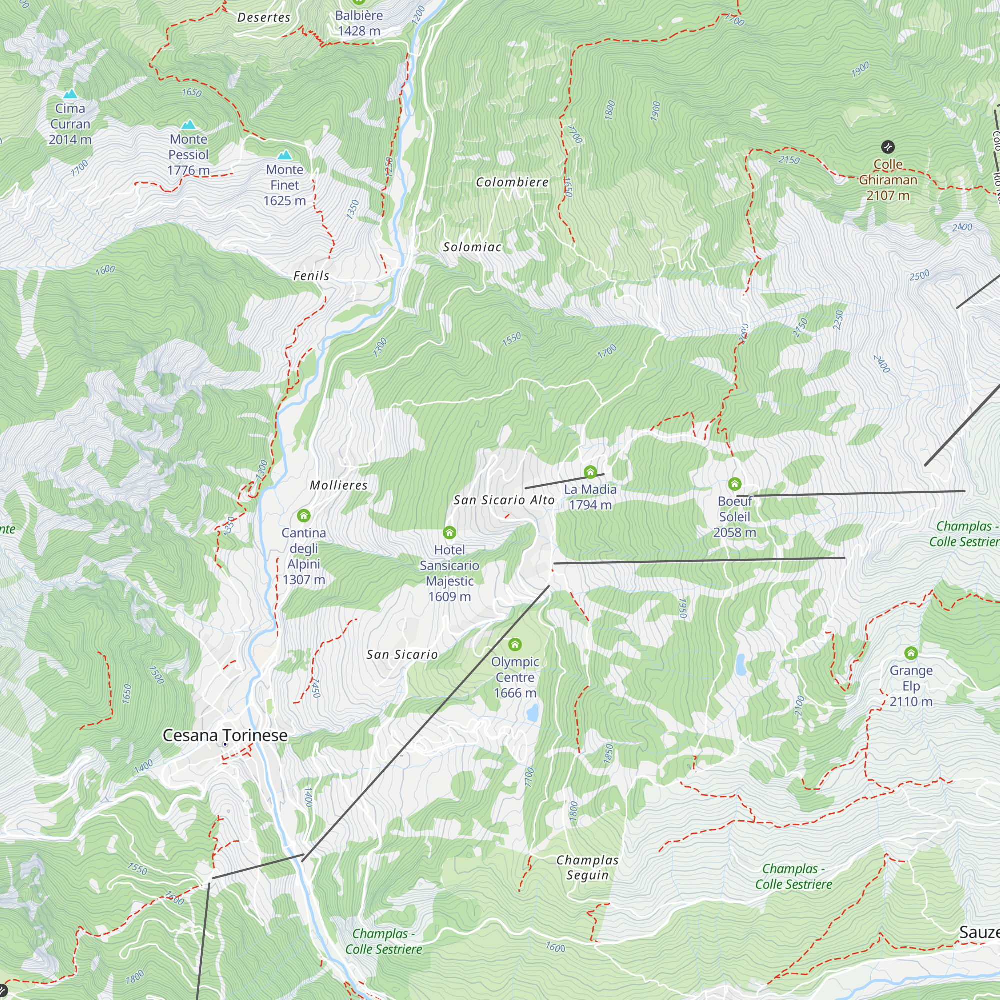 Funicolare di Sansicario - Stazione Ovest map