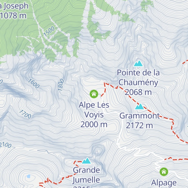 Map of Alpe Les Voyis