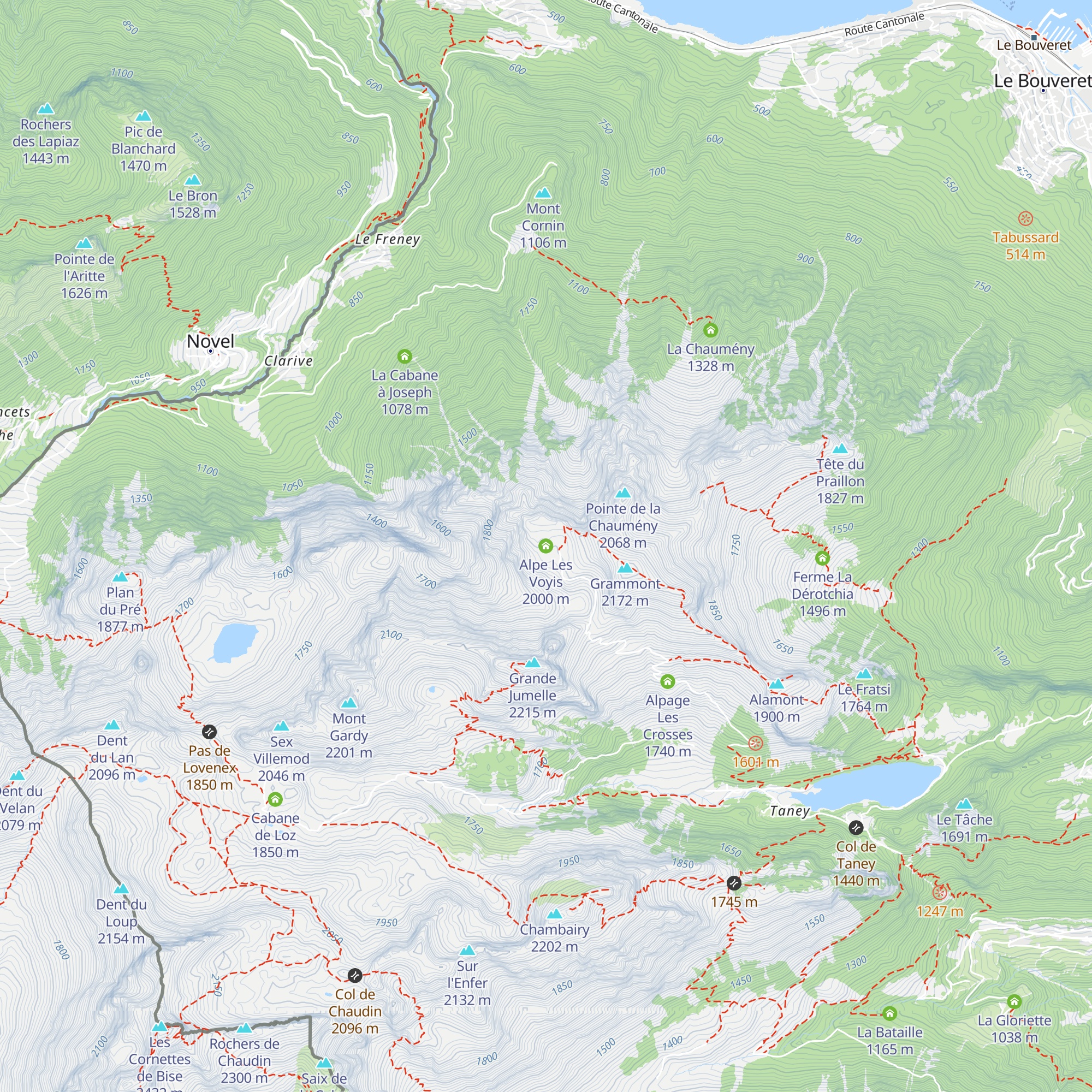 Alpe Les Voyis map