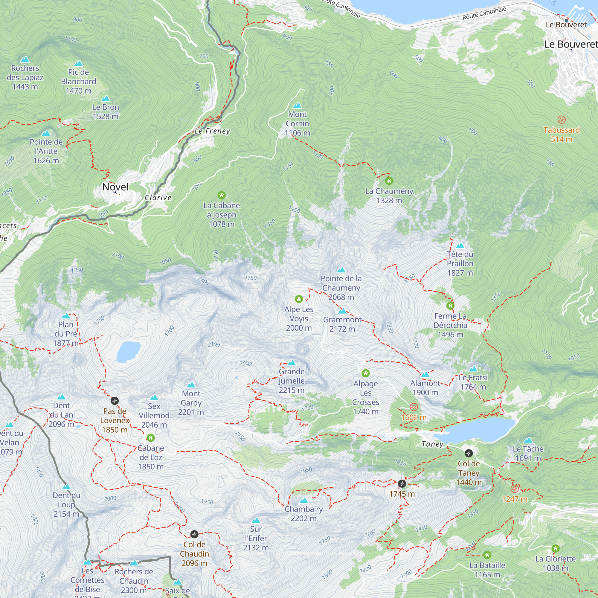 Alpe Les Voyis map
