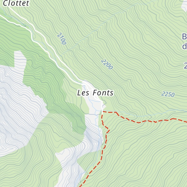 Map of Refuge des Fonts de Cervières