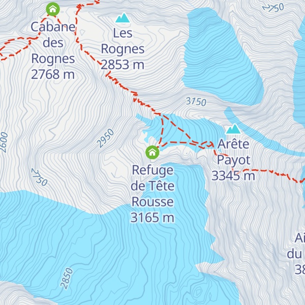 Map of Refuge de Tête Rousse