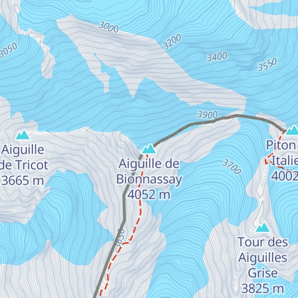Map of Aiguille de Bionnassay