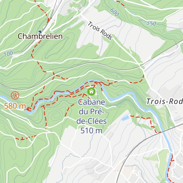 Map of Cabane du Pré-de-Clées