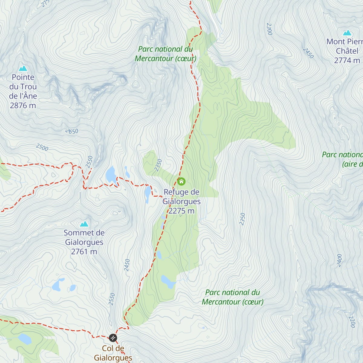 Refuge de Gialorgues map