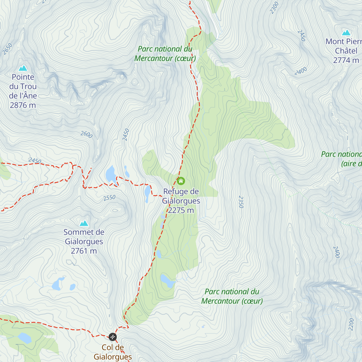 Refuge de Gialorgues map