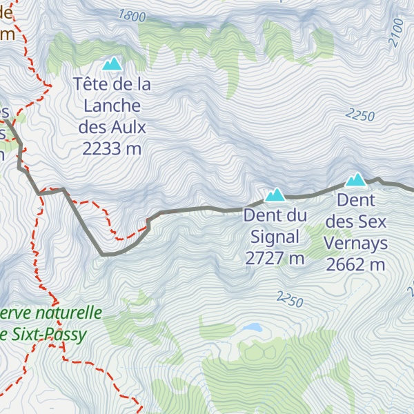 Map of Dents Blanches Occidentales