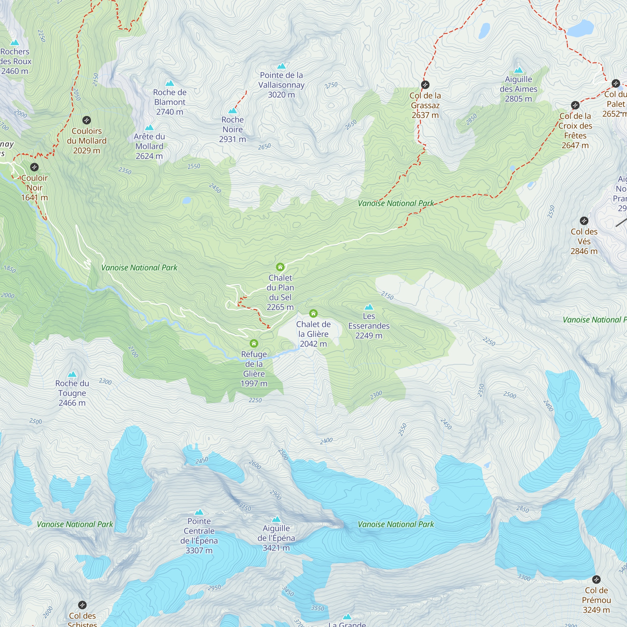 Chalet de la Glière map