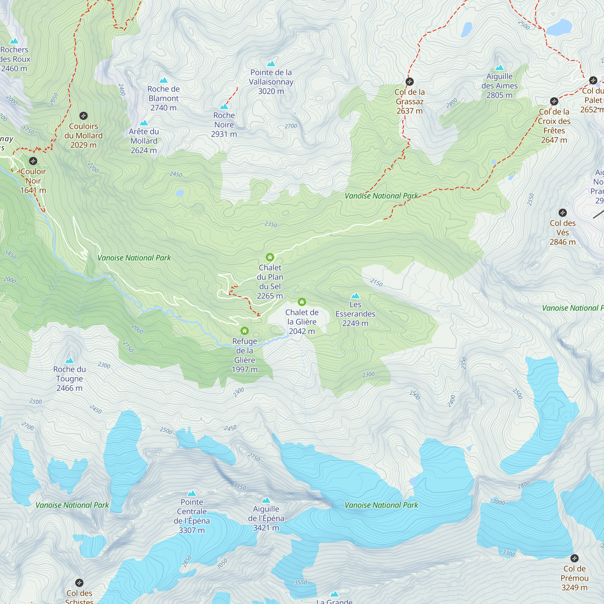 Chalet de la Glière map