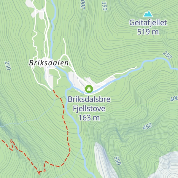 Map of Briksdalsbre Fjellstove