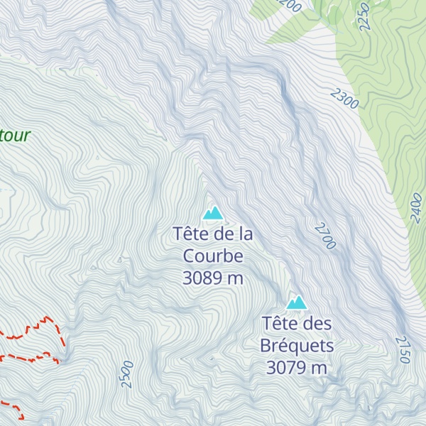 Map of Tête de la Courbe