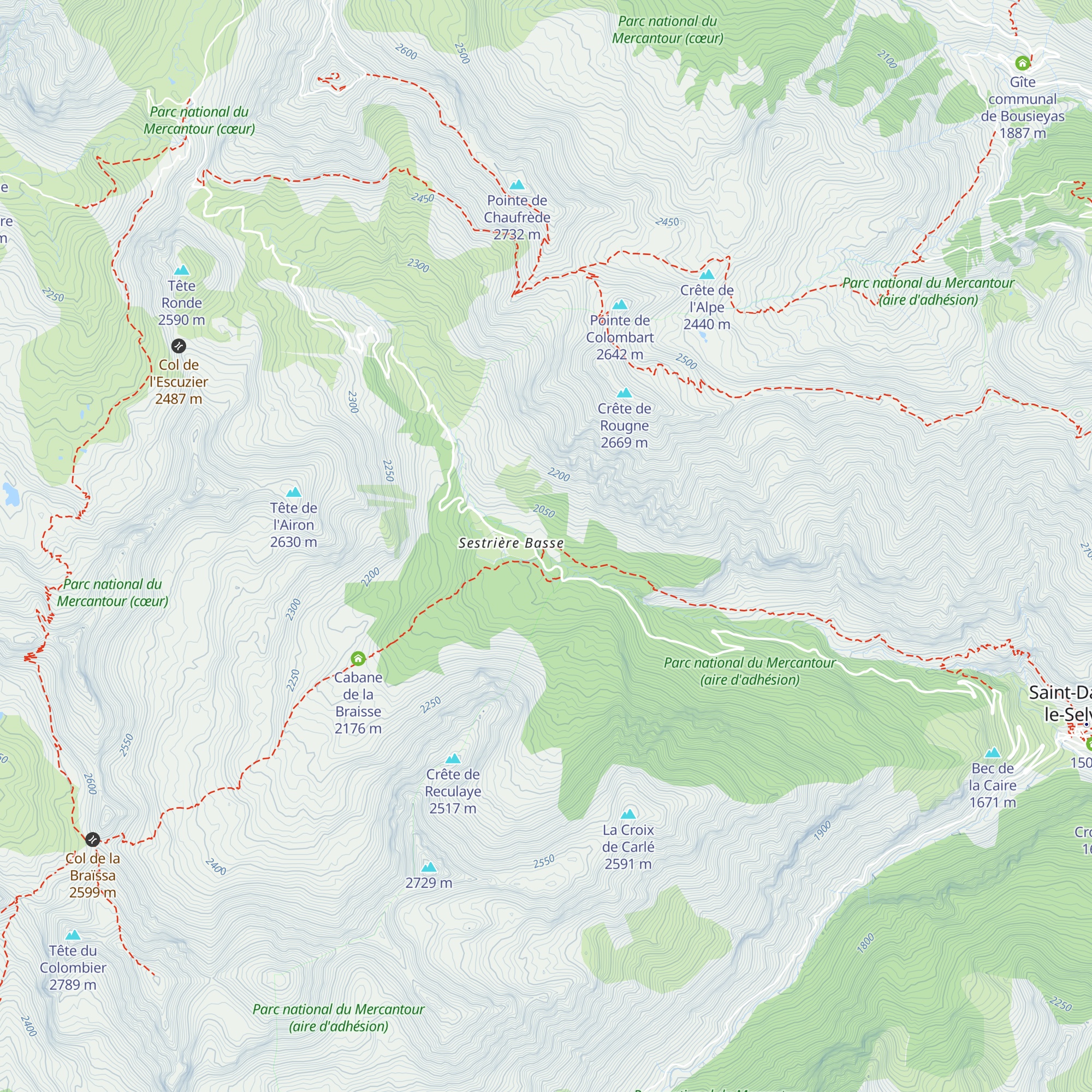 Refuge de Sestrière map