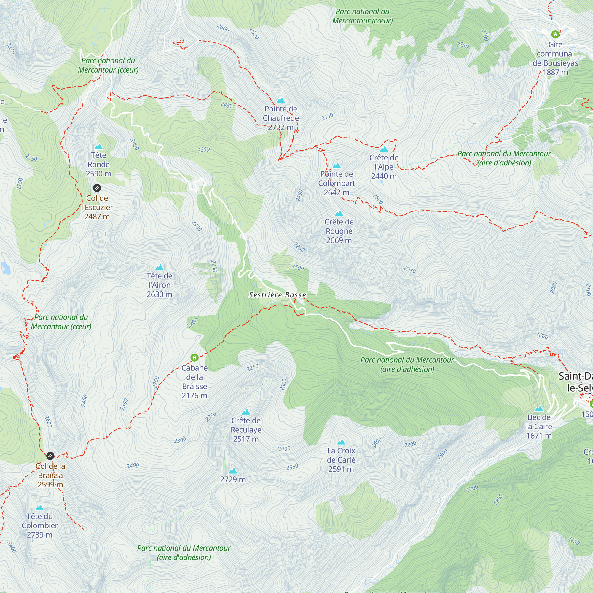 Refuge de Sestrière map