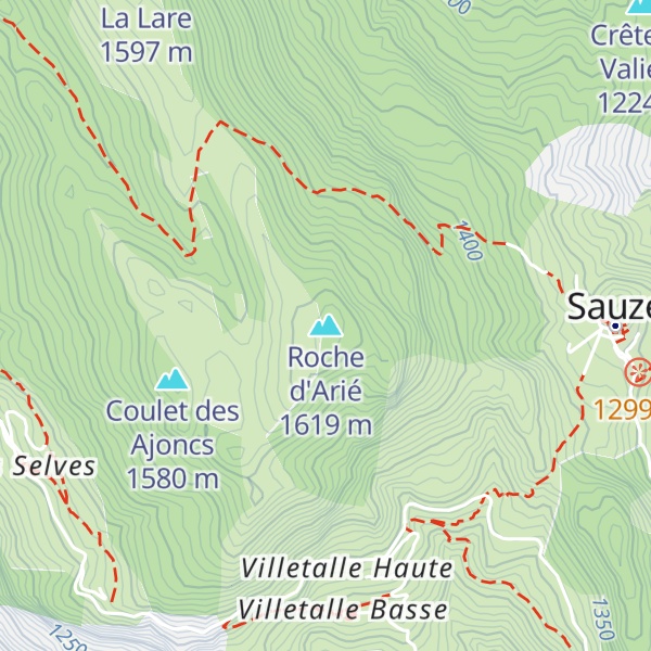 Map of Roche d'Arié