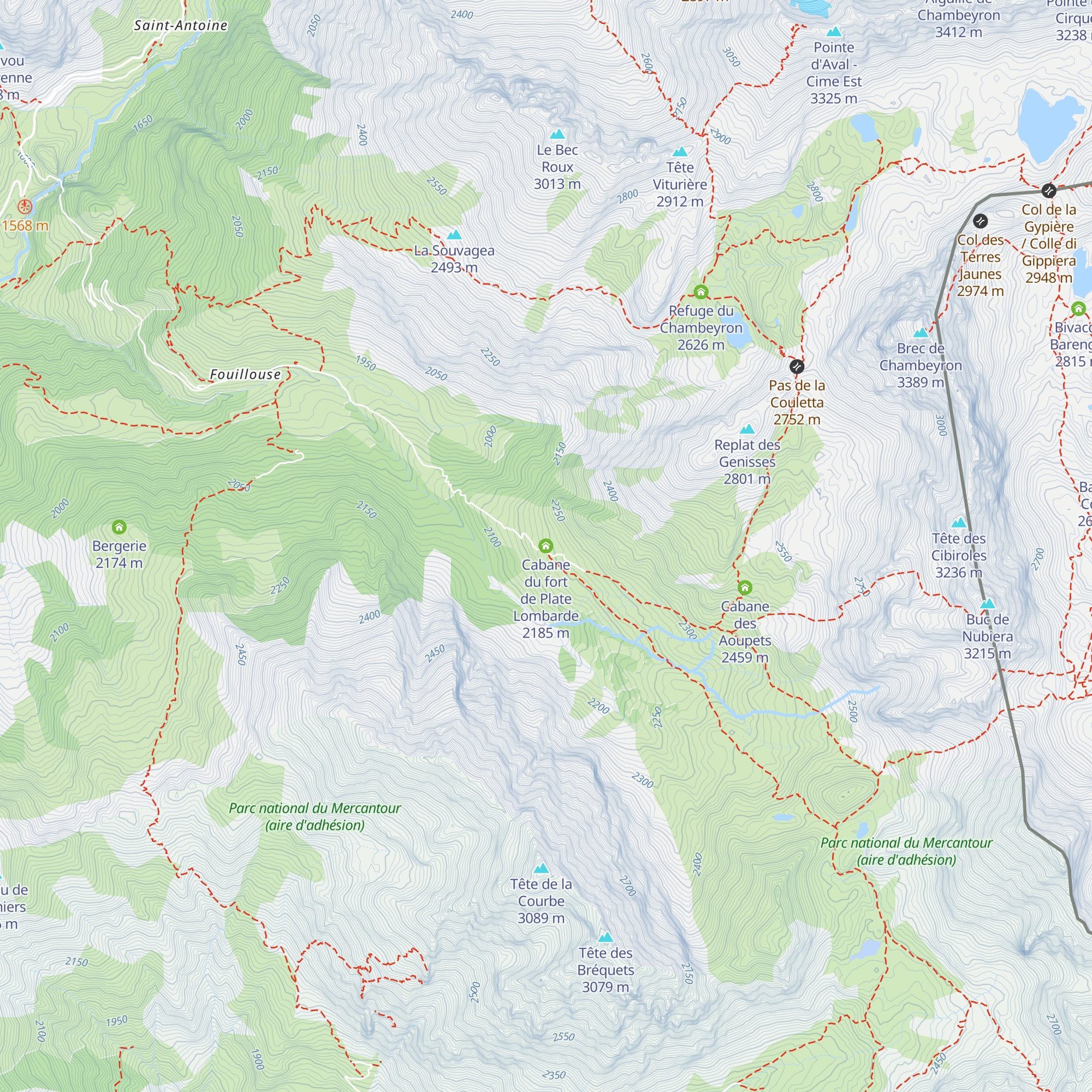 Cabane du fort de Plate Lombarde map
