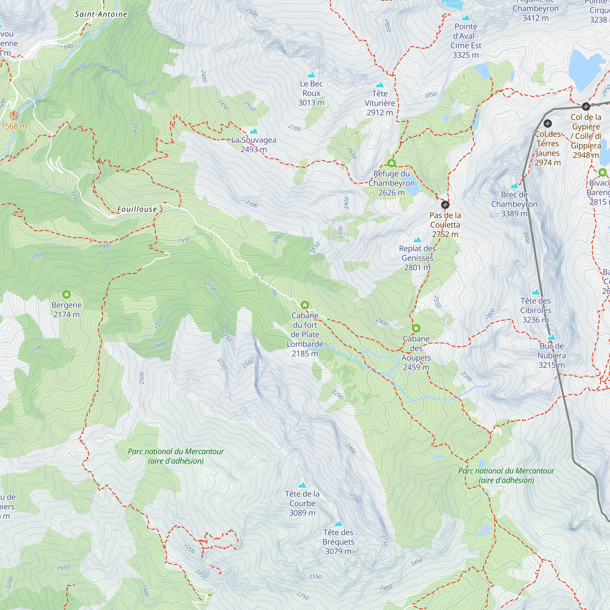 Cabane du fort de Plate Lombarde map