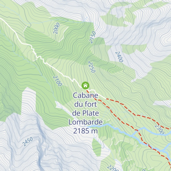 Map of Cabane du fort de Plate Lombarde