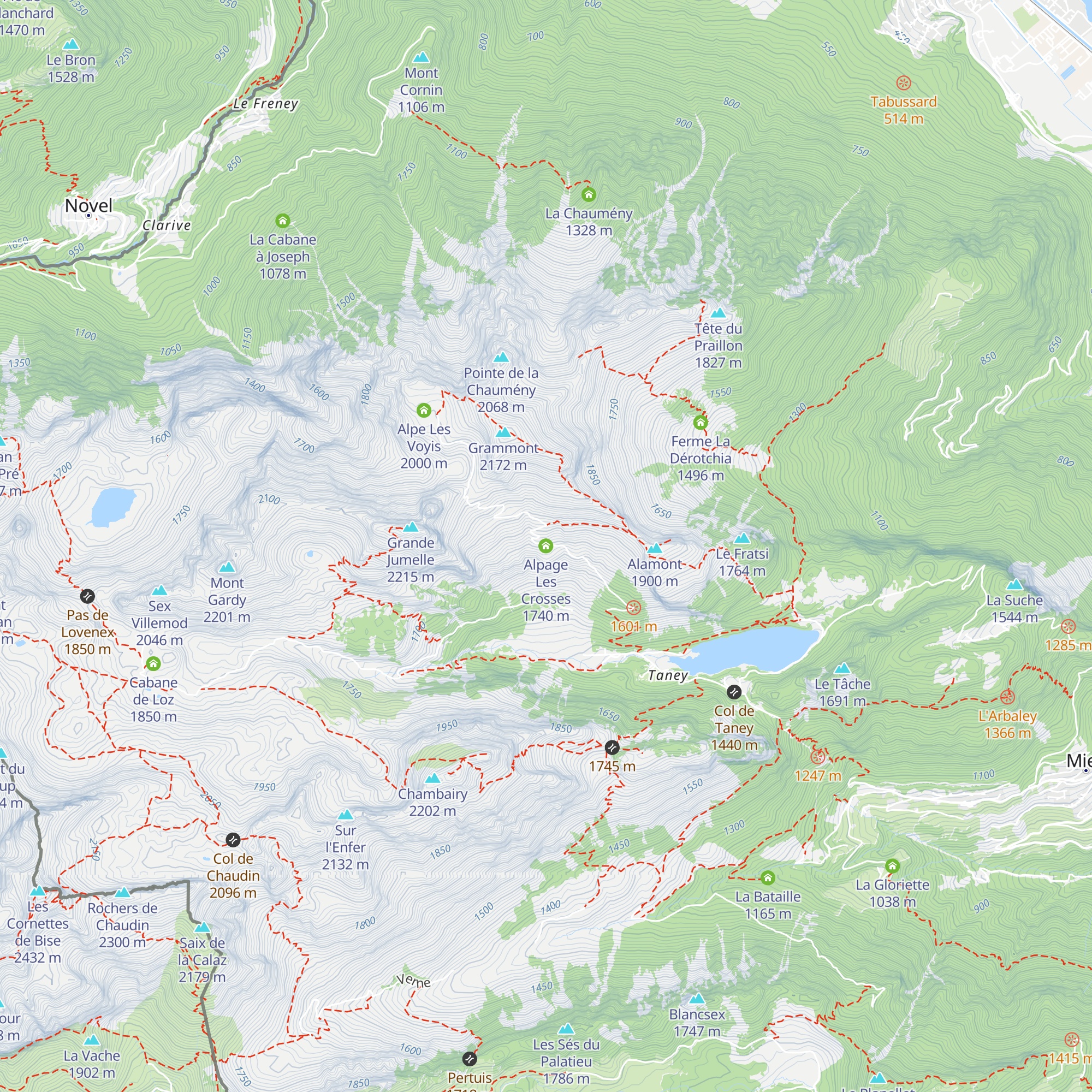 Alpage Les Crosses map