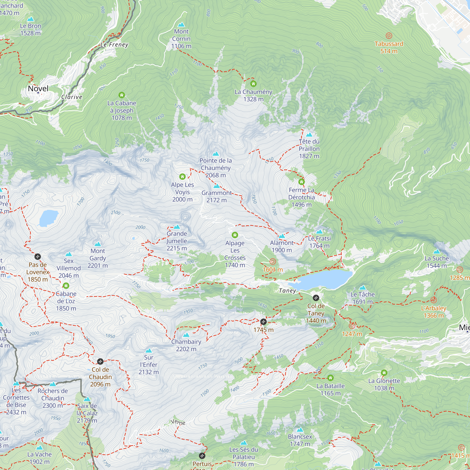 Alpage Les Crosses map