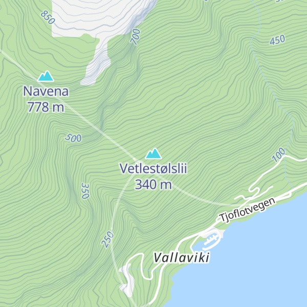 Map of Vetlestølslii