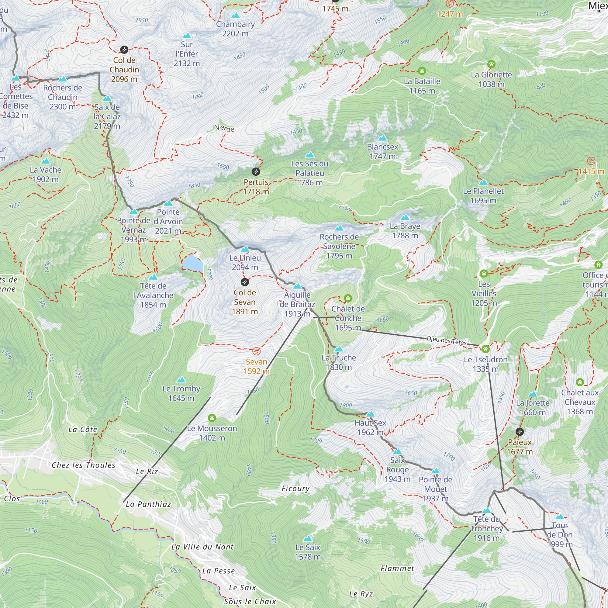 Les Aiguillettes map