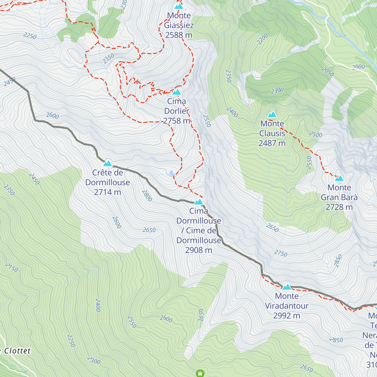 Bivacco Corradini map