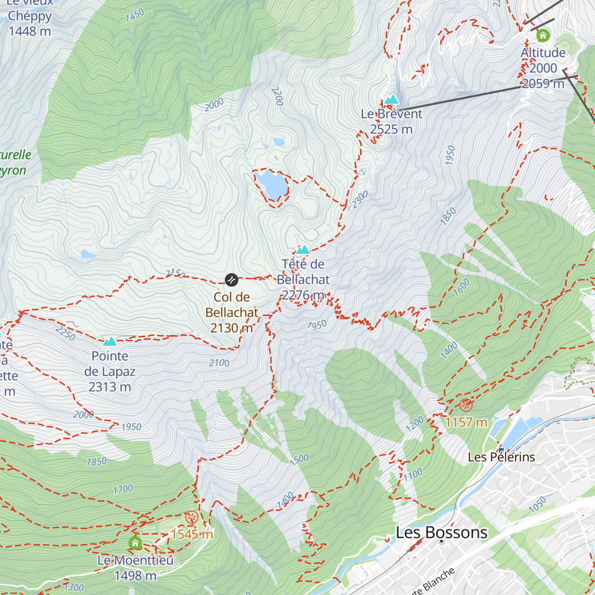 Refuge de Bellachat map