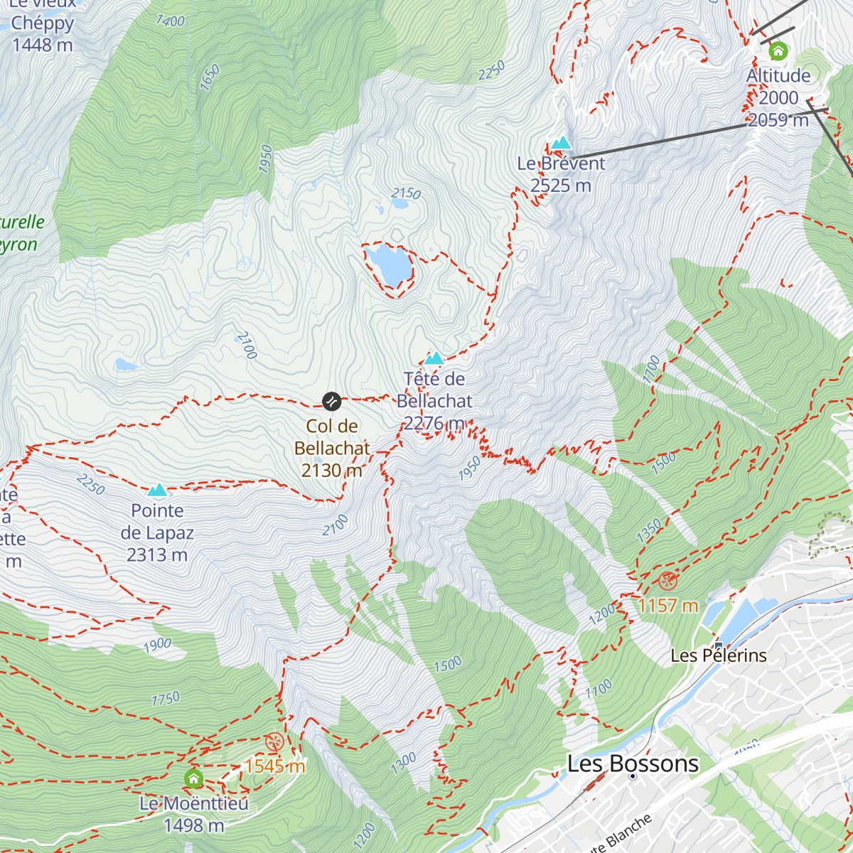 Refuge de Bellachat map