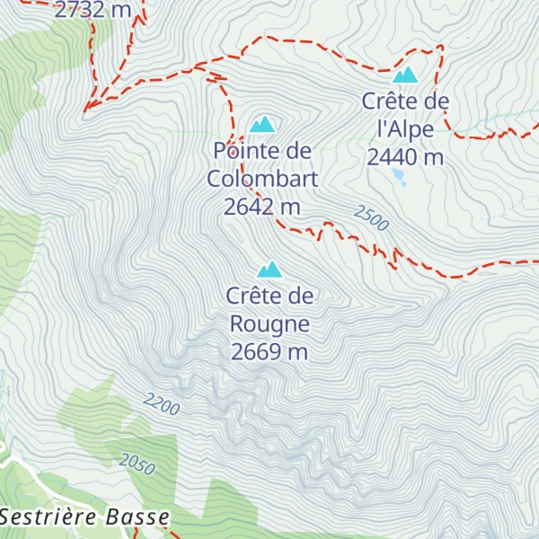 Map of Crête de Rougne