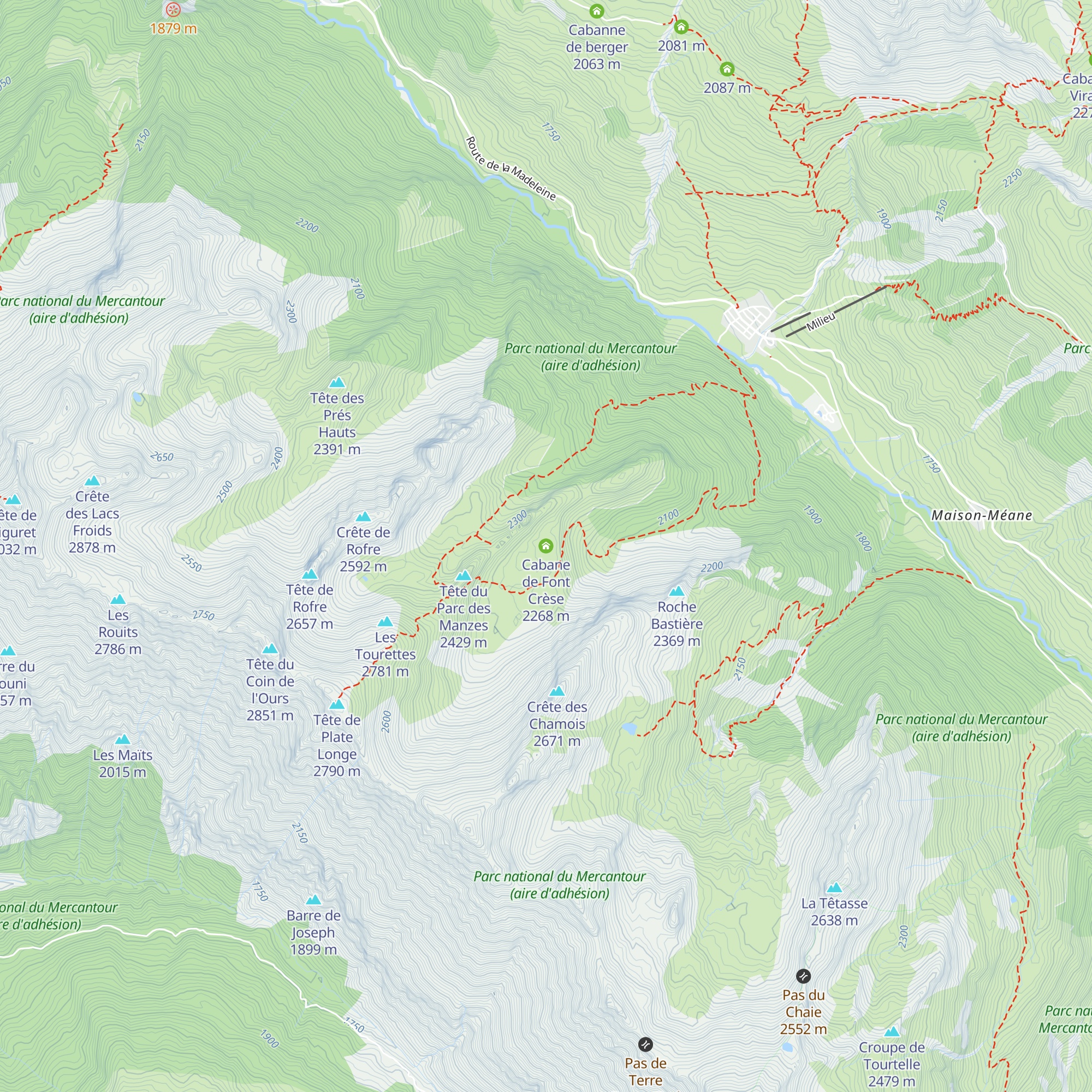 Cabane de Font Crèse map