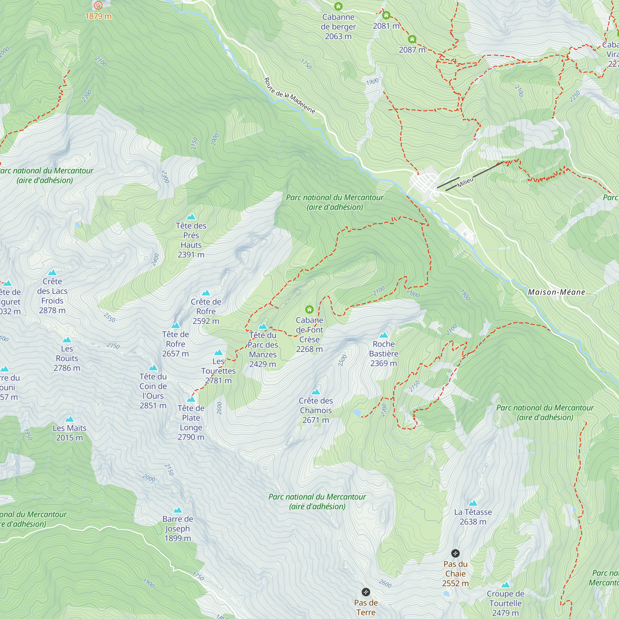 Cabane de Font Crèse map