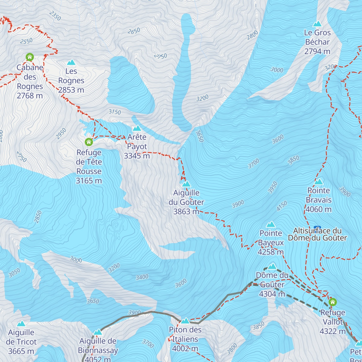 Goûter Refuge map